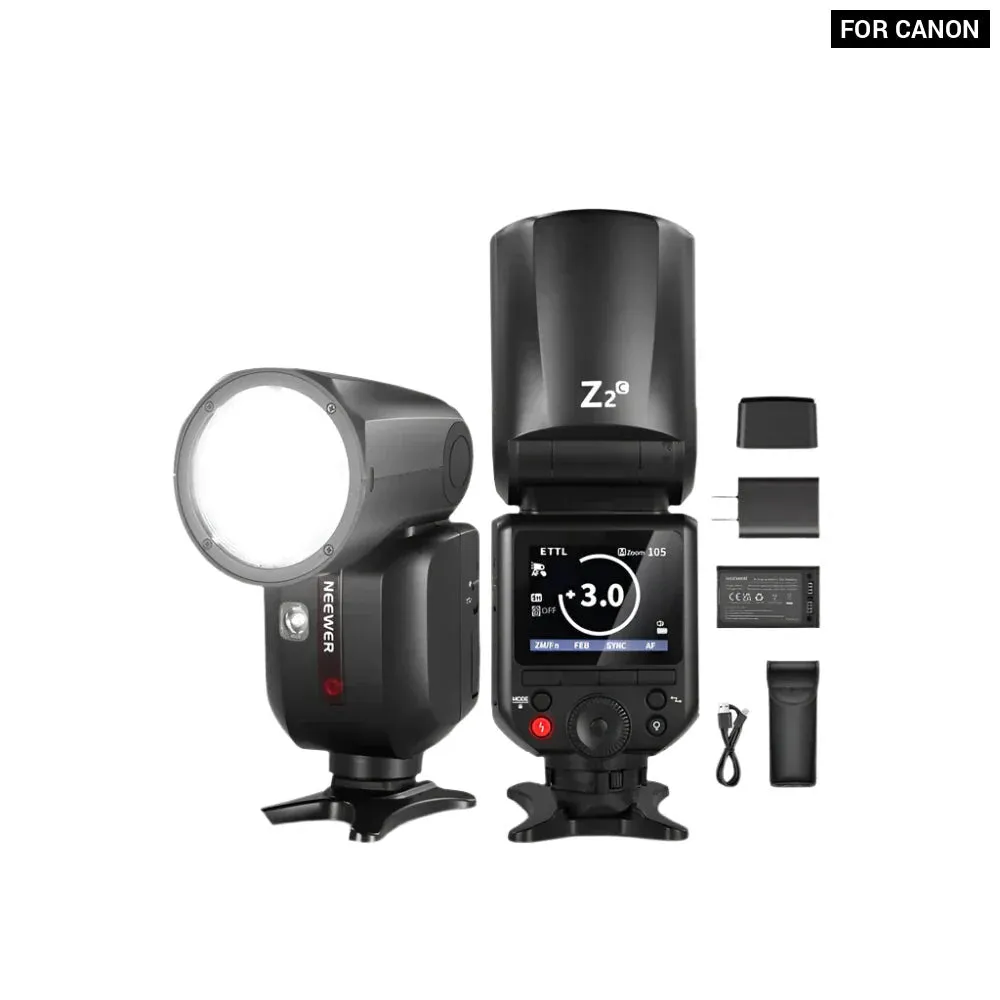 2.4g Ttl Round Head Flash Speedlite for Canon/nikon/sony Upgraded Ui 2 Modeling Lamps 2600mah