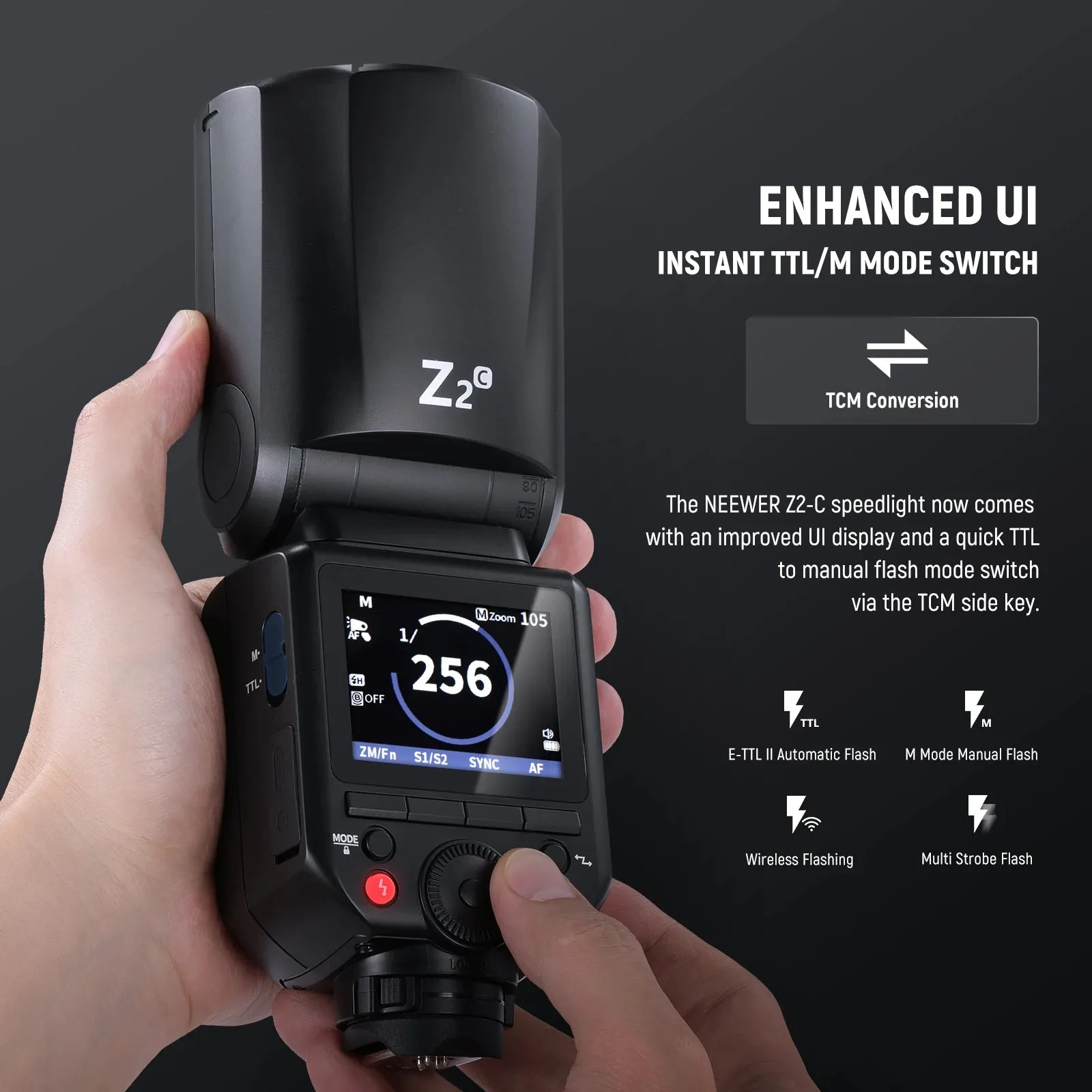 2.4g Ttl Round Head Flash Speedlite for Canon/nikon/sony Upgraded Ui 2 Modeling Lamps 2600mah
