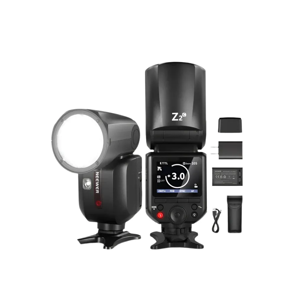 2.4g Ttl Round Head Flash Speedlite for Canon/nikon/sony Upgraded Ui 2 Modeling Lamps 2600mah