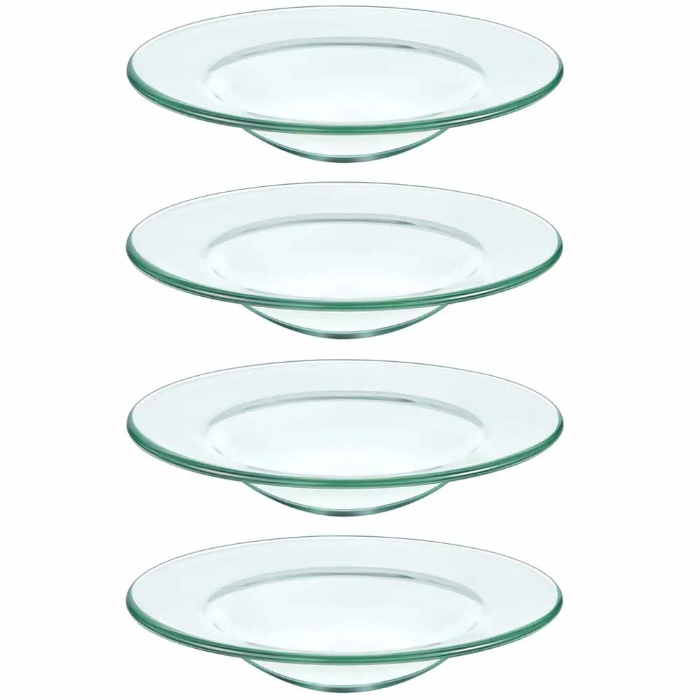 4 Pc Replacement Glass Dish Electric Oil Warmer Lamps Aromatherapy Warmers 4"