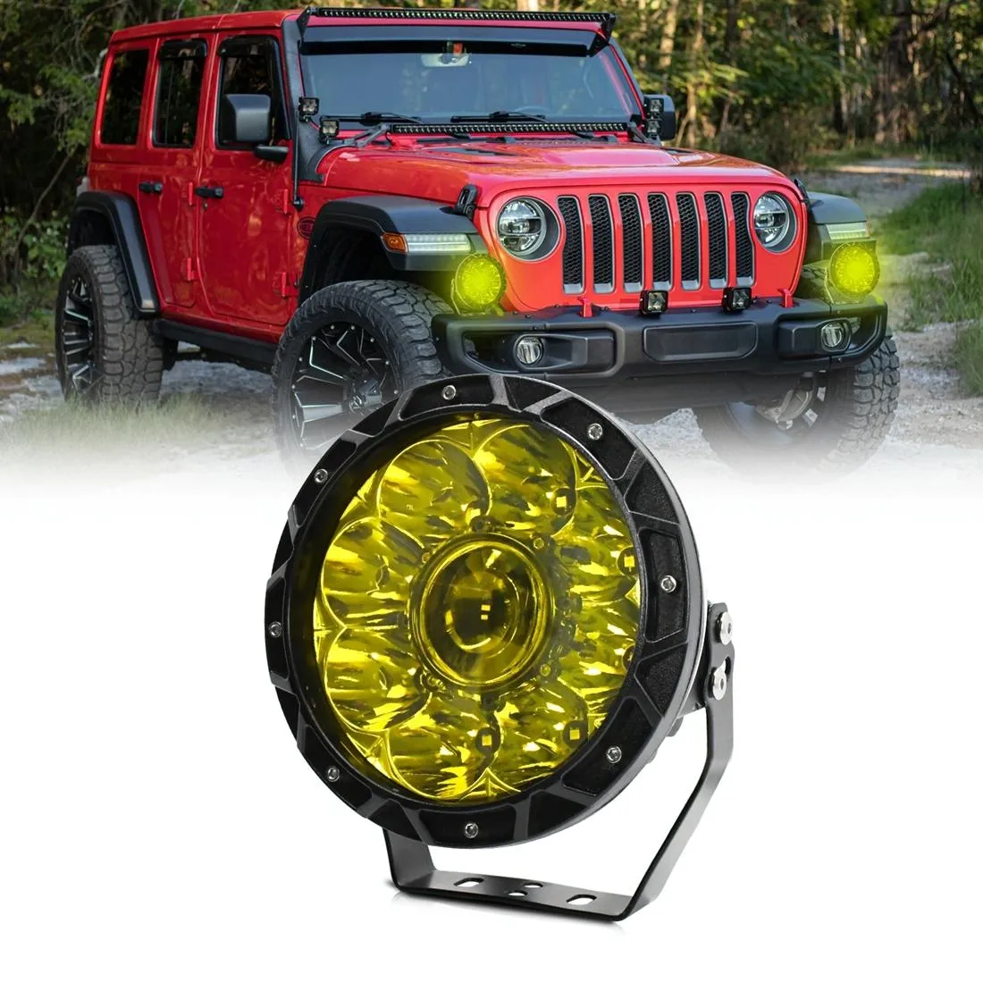 55W 6000Lm / 6000K Off - Road Vehicle Round Work Light