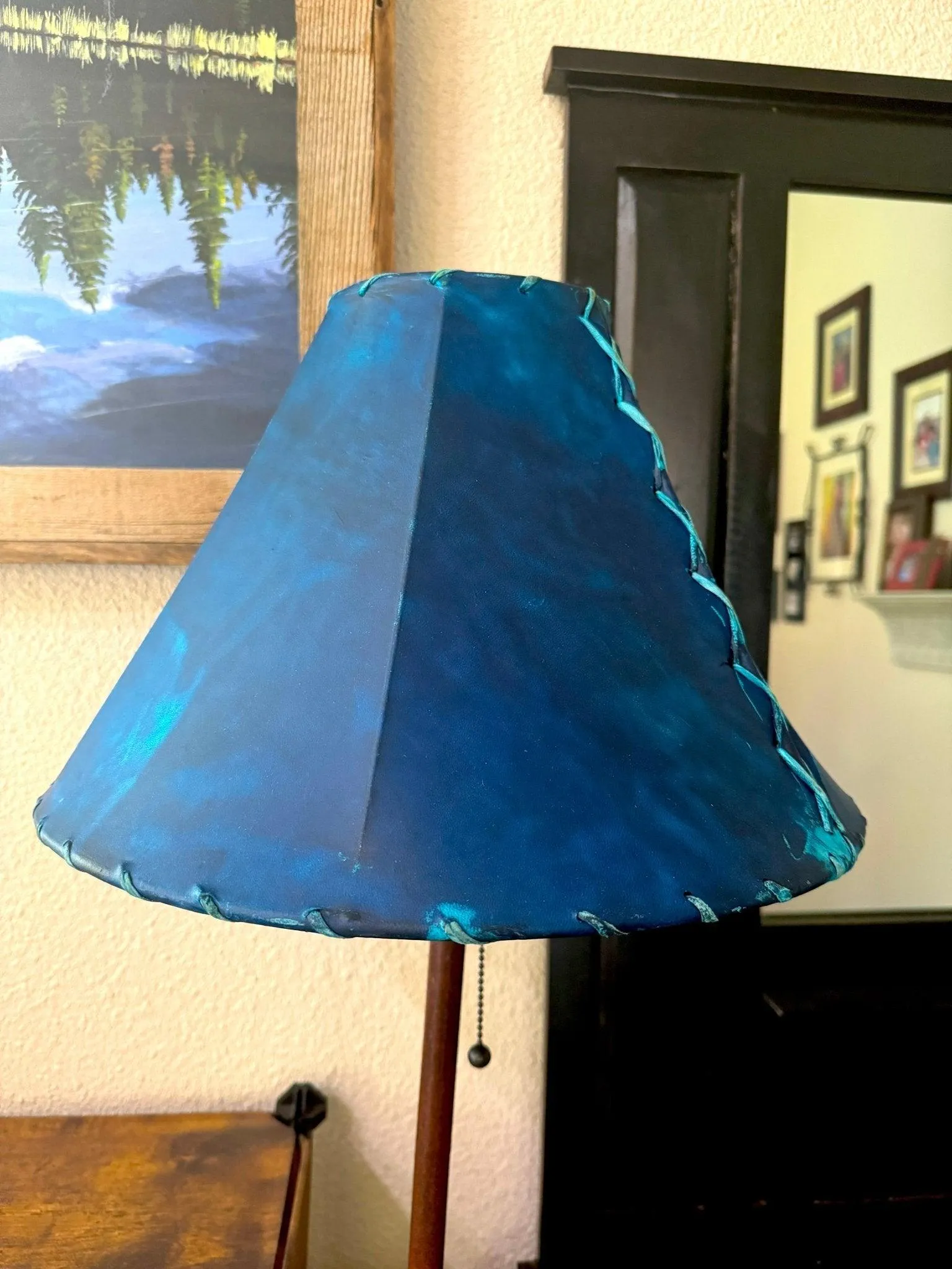 Blue Genuine Rawhide Lamp Shades