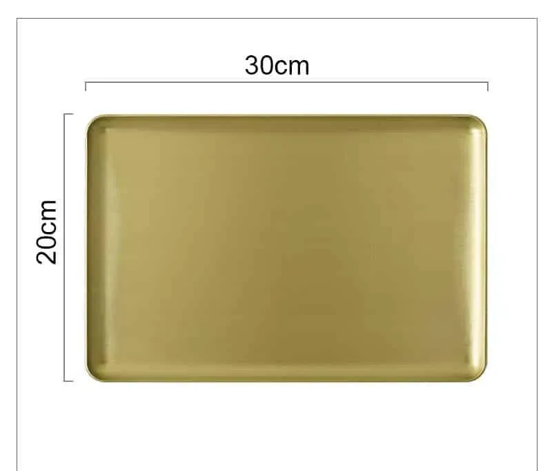 Brushed Metal Rectangular Storage Tray