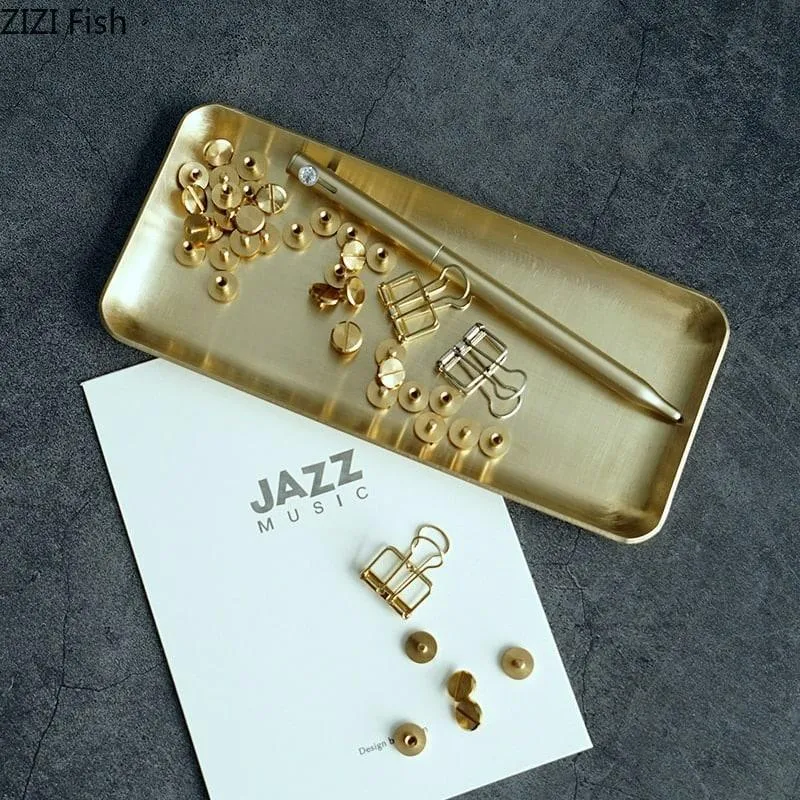 Brushed Metal Rectangular Storage Tray