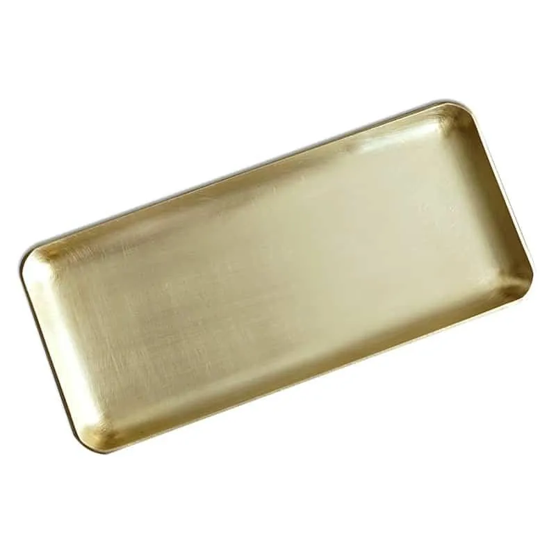 Brushed Metal Rectangular Storage Tray