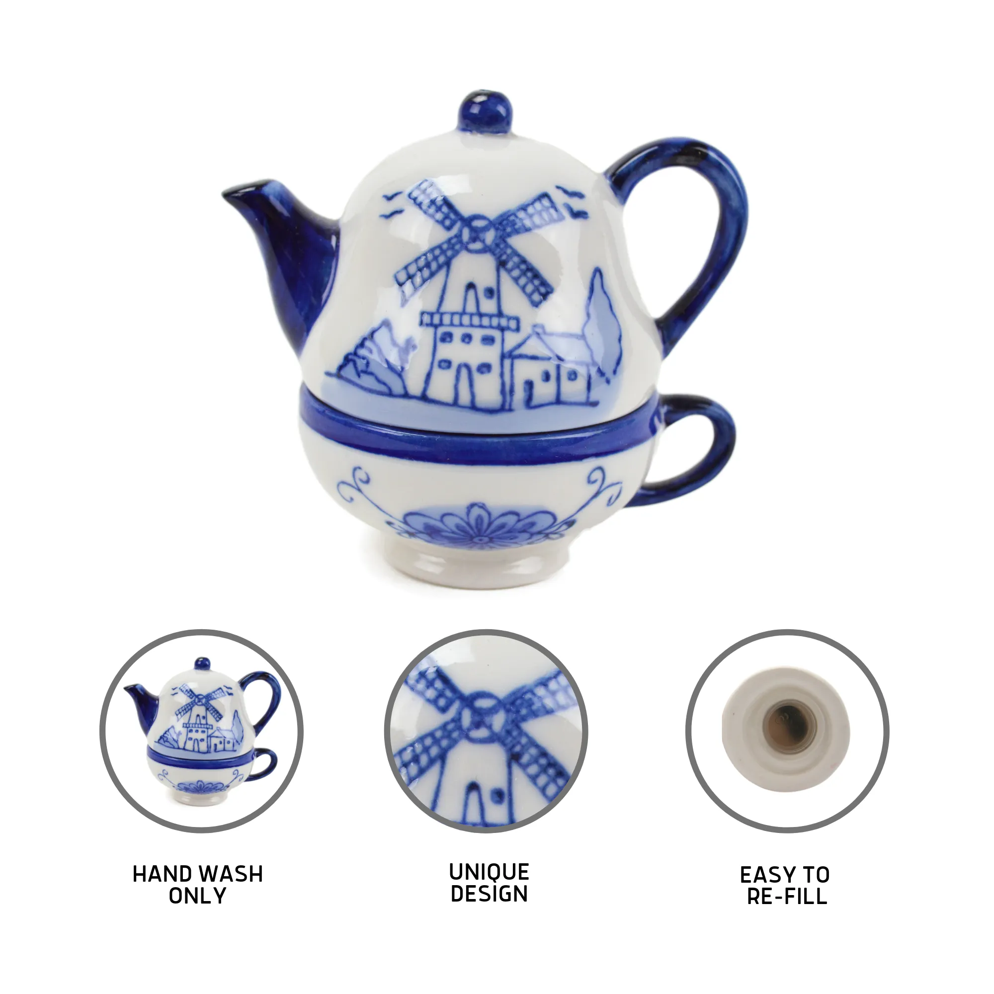 Ceramic Salt and Pepper Shakers: Tea Cup/Pot