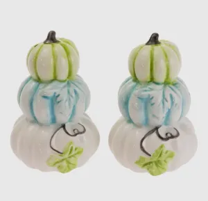 Chinoiserie pumpkins ceramic salt and pepper shakers