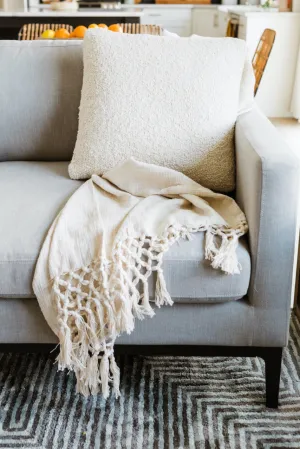 Coolidge Square Cream Boucle Pillow