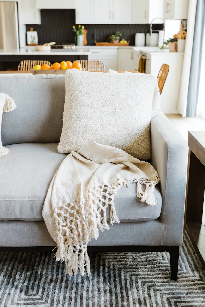 Coolidge Square Cream Boucle Pillow