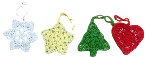 Crocheted Christmas Ornaments - Set of 8