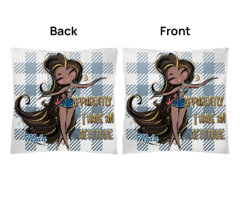 Cute Girl Apparently I Have an Attitude Personalised Classic Pillow