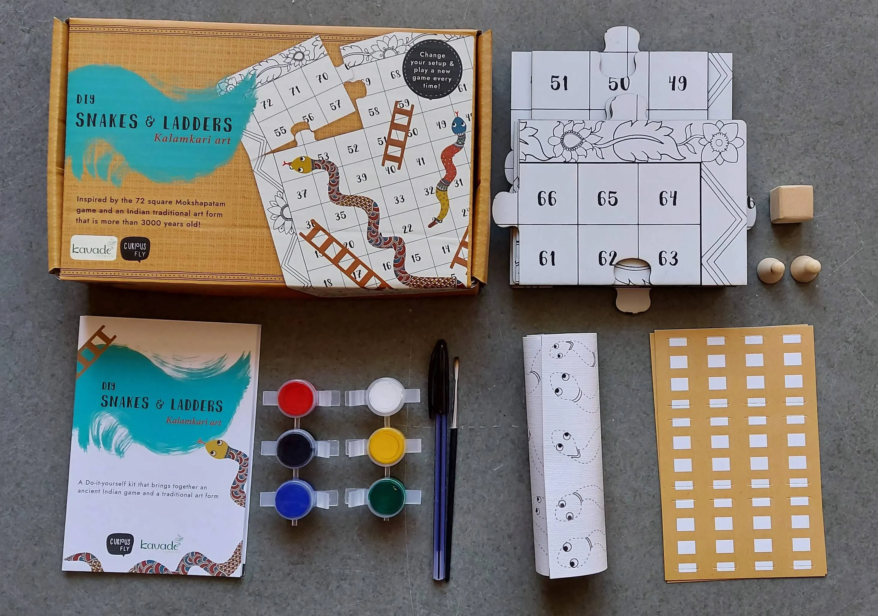 DIY Snakes & Ladder kit- Gond
