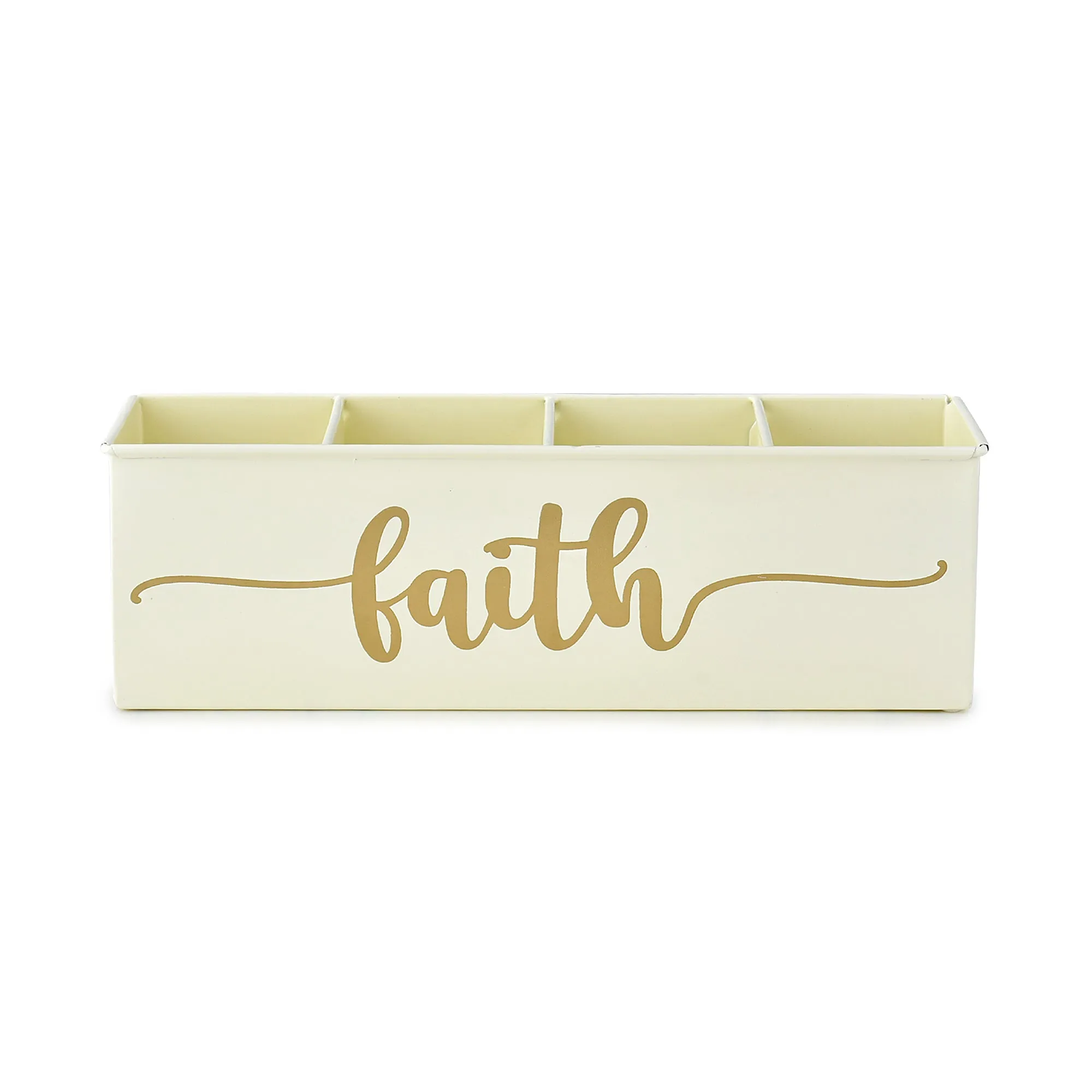 Elan Faith All In One Multifunctional Office Supplies Desk Organizer- Off White