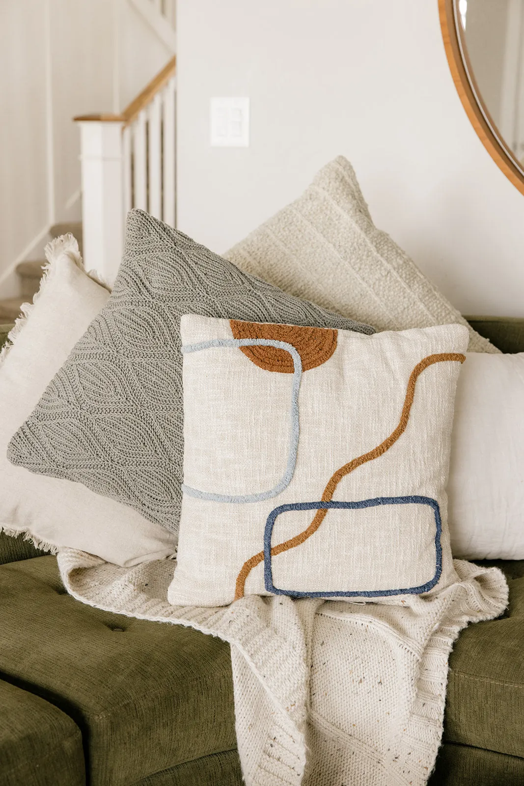 Elliot Embroidered Abstract Pillow