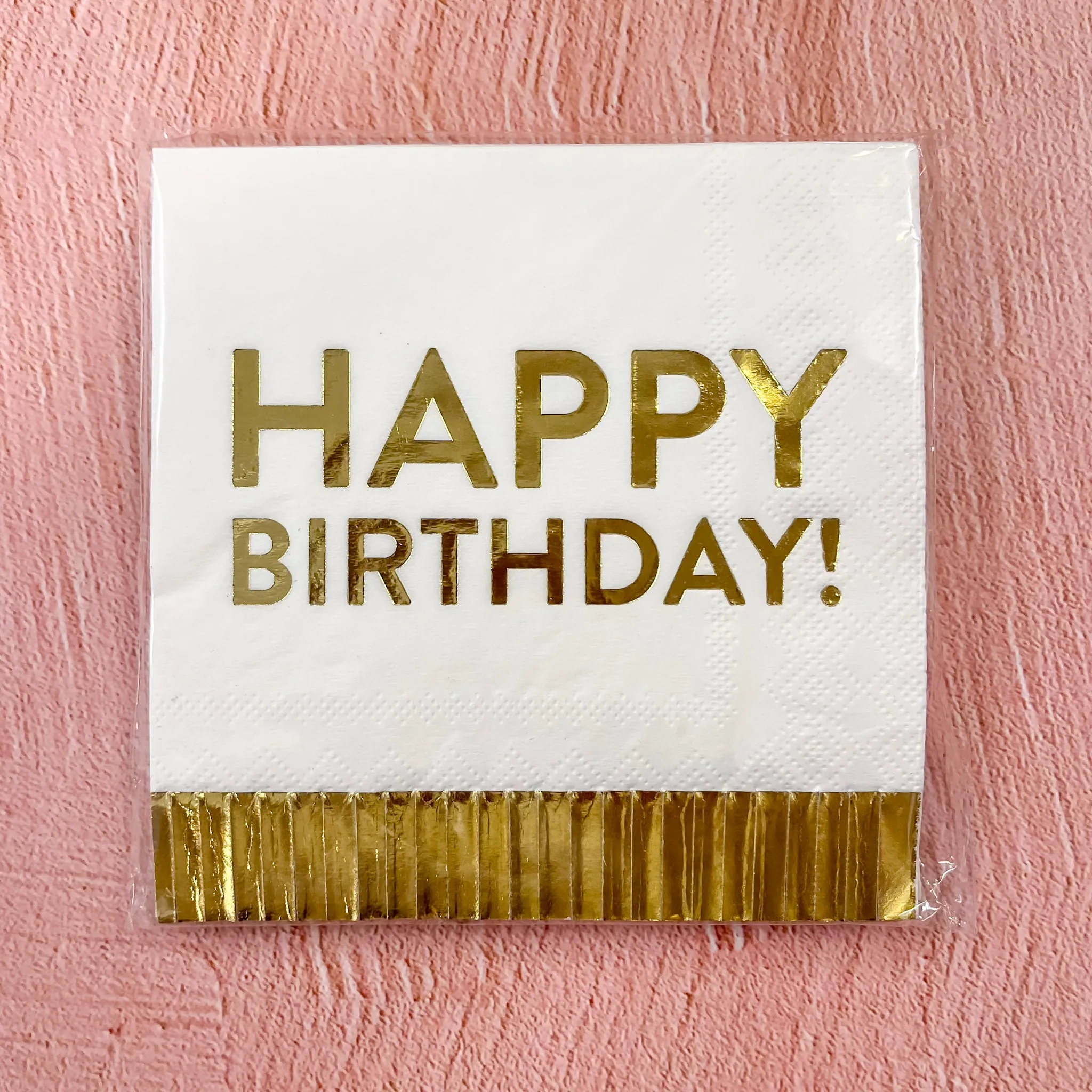 Foil Fringe Napkin- Happy Birthday