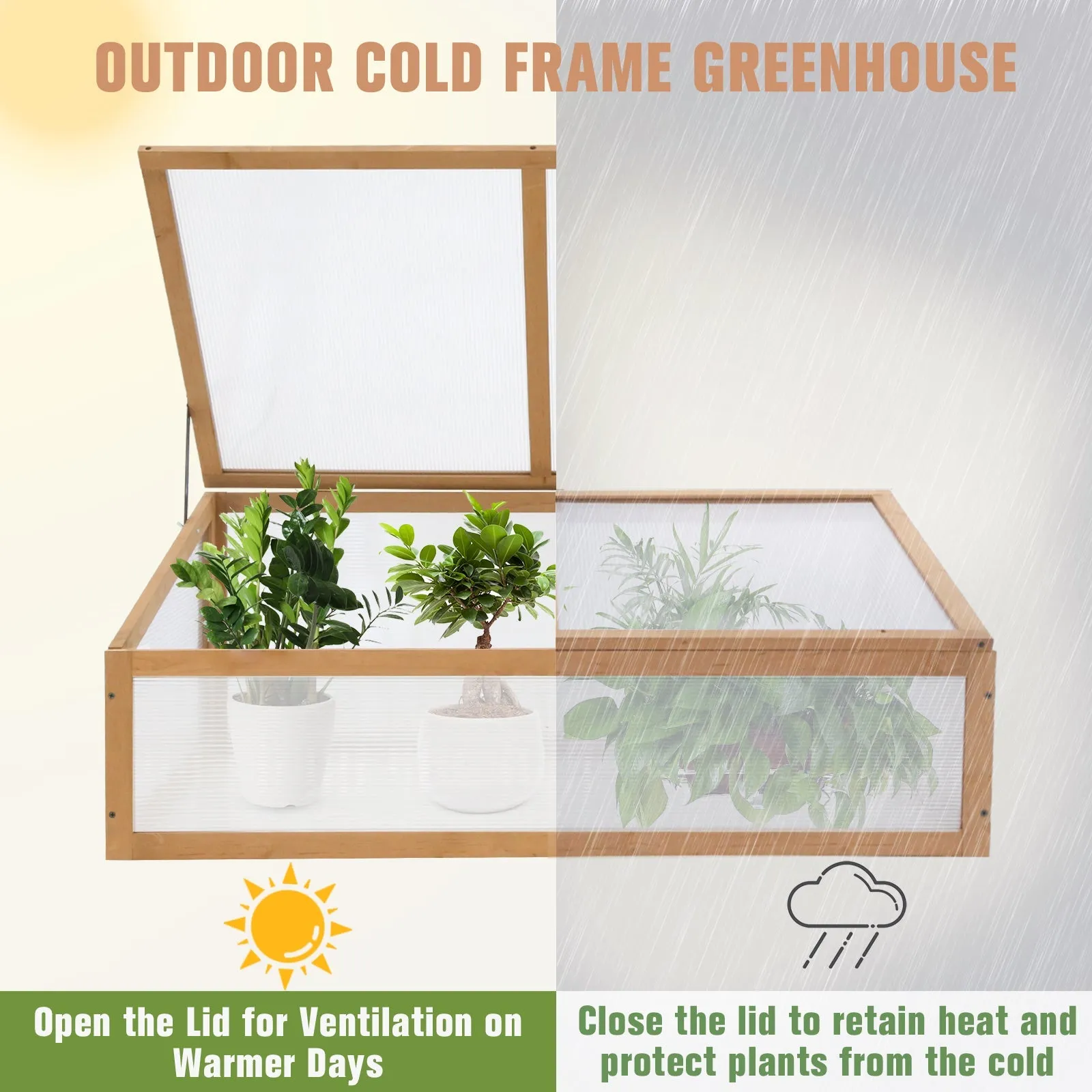 Garden Cold Frame Greenhouse,  39.4''x25.4''x15.9''