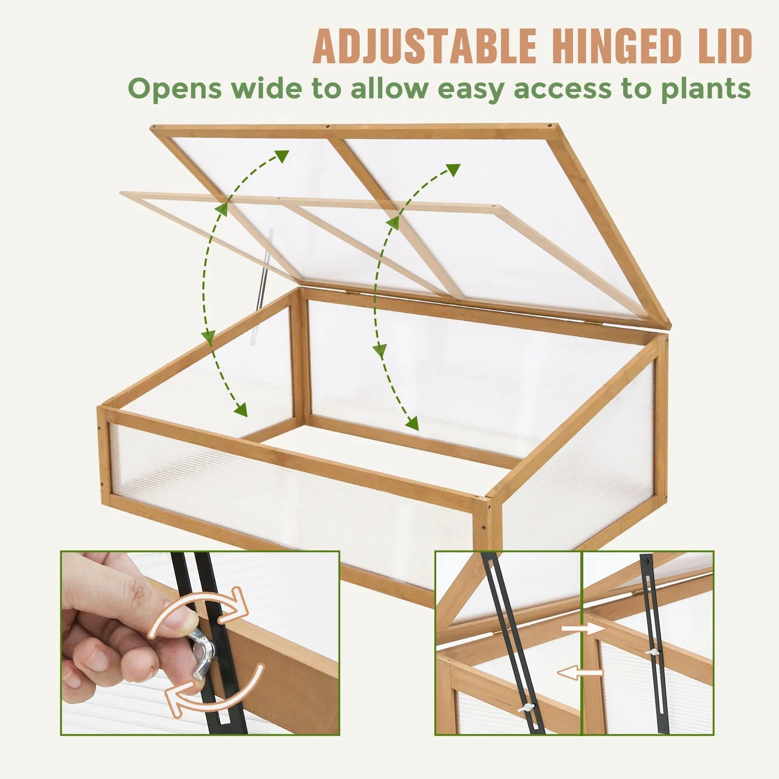 Garden Cold Frame Greenhouse,  39.4''x25.4''x15.9''