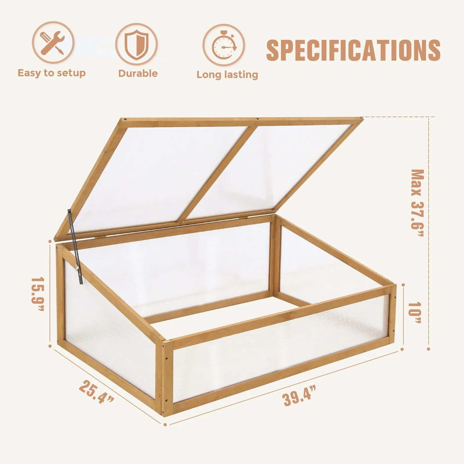 Garden Cold Frame Greenhouse,  39.4''x25.4''x15.9''