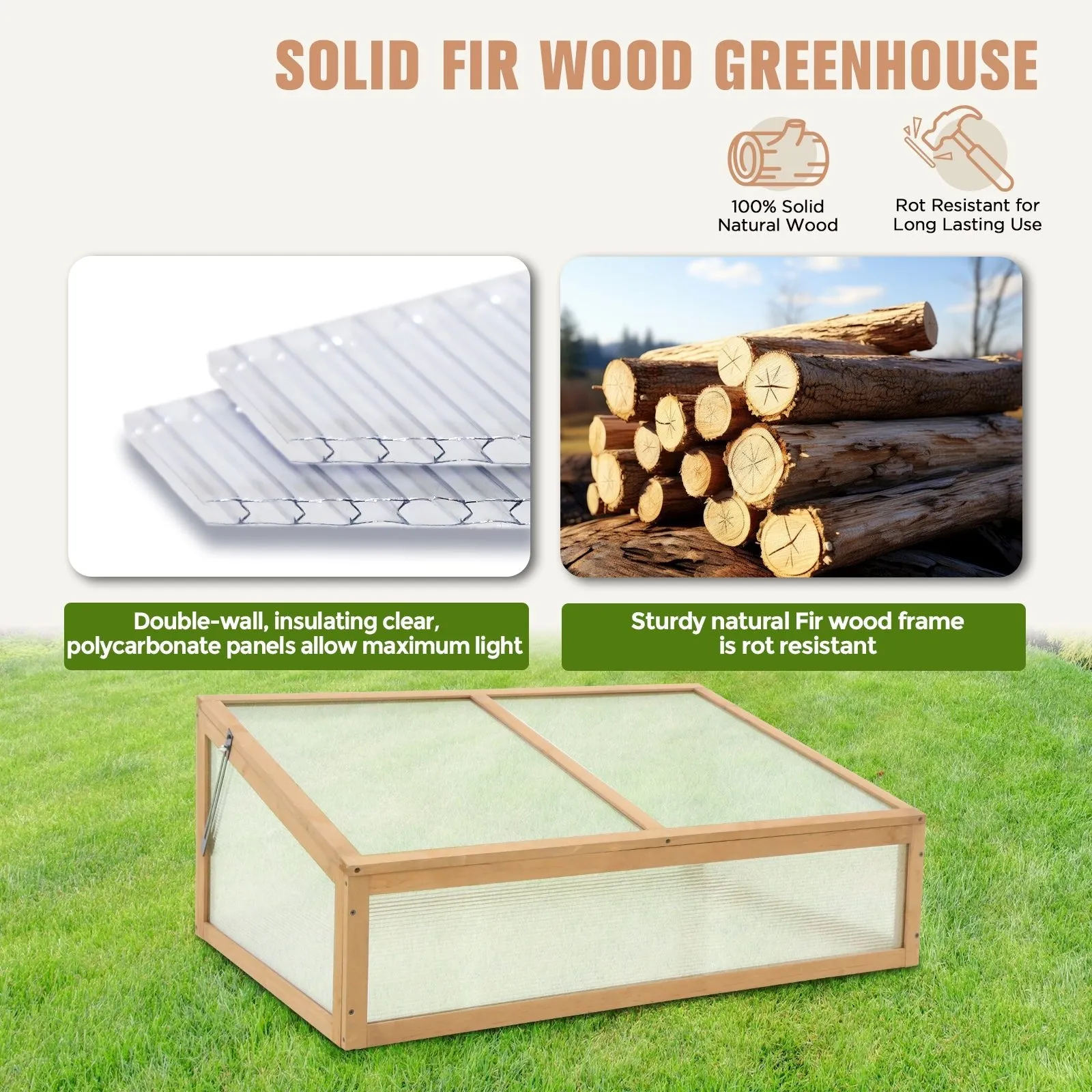 Garden Cold Frame Greenhouse,  39.4''x25.4''x15.9''