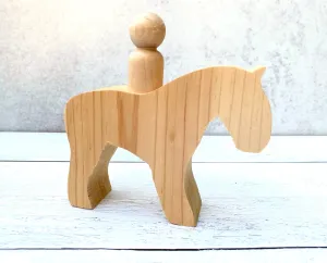 Handcrafted Wooden Baby Toys - Horse   Rider