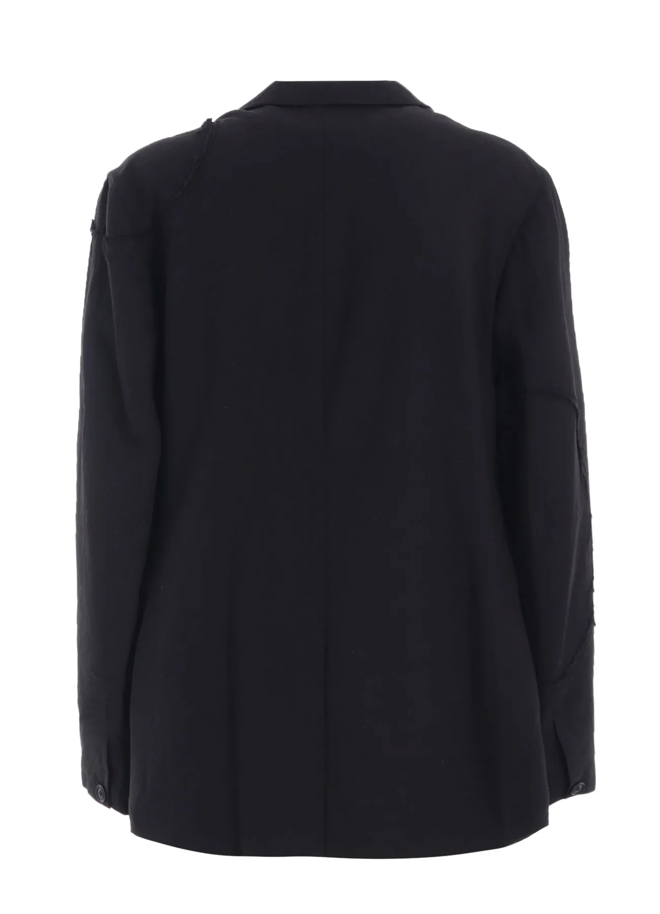 LINEN/COTTON HERRINGBONE ZIGZAG CUT-OUT JACKET