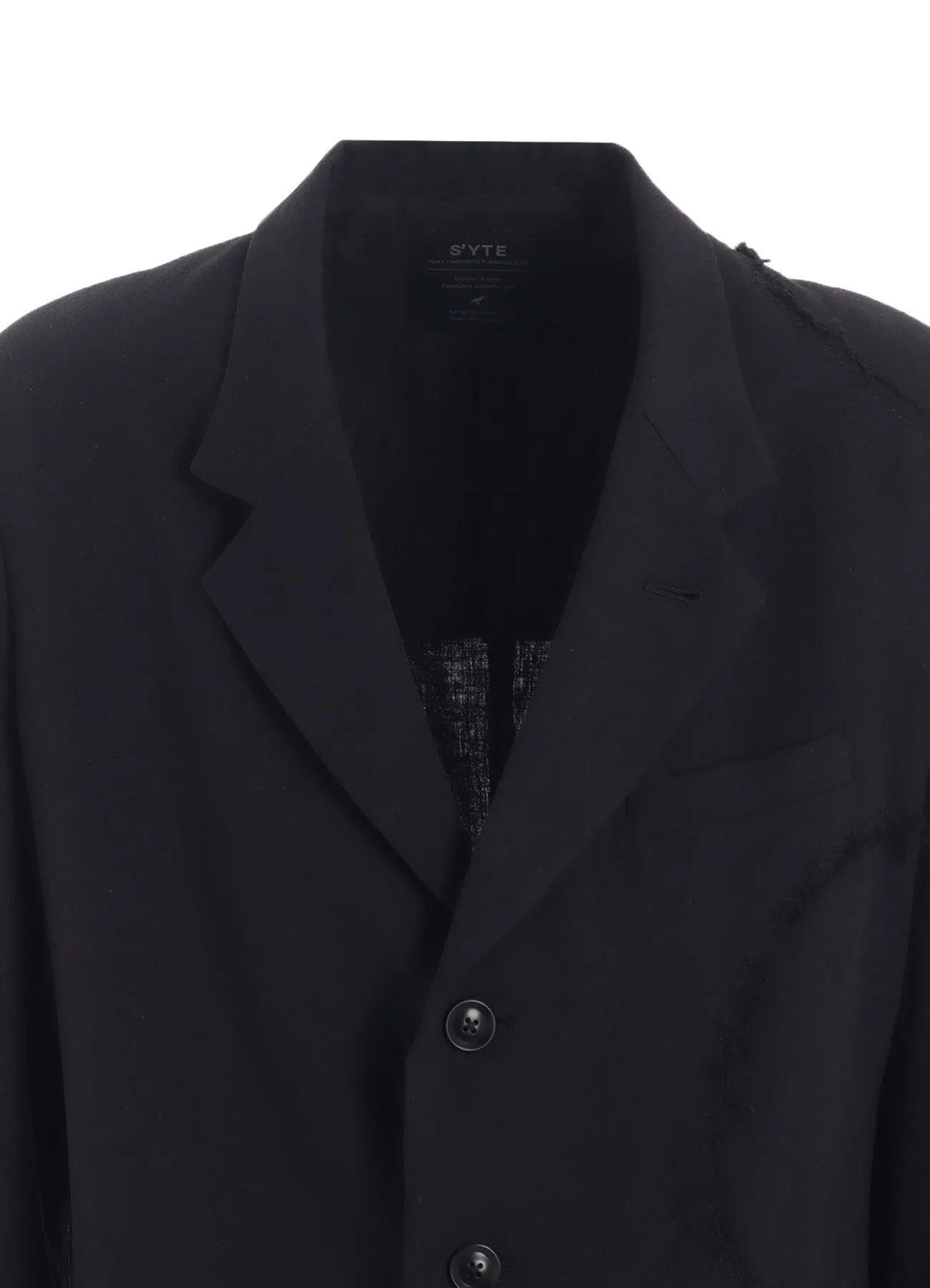 LINEN/COTTON HERRINGBONE ZIGZAG CUT-OUT JACKET