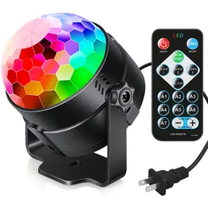 Luditek Sound Activated Party Lights with Remote DJ Lighting, Disco Ball Strobe Stage Light for Home Room Dance Parties Birthday Karaoke Stocking Stuffers New Years Eve Halloween Christmas Decorations