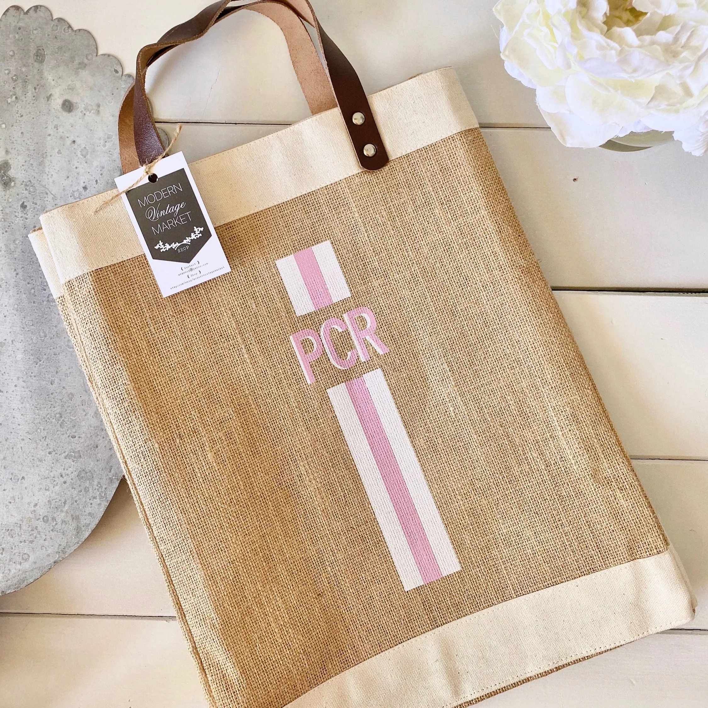 Monogram Jute Market Bag