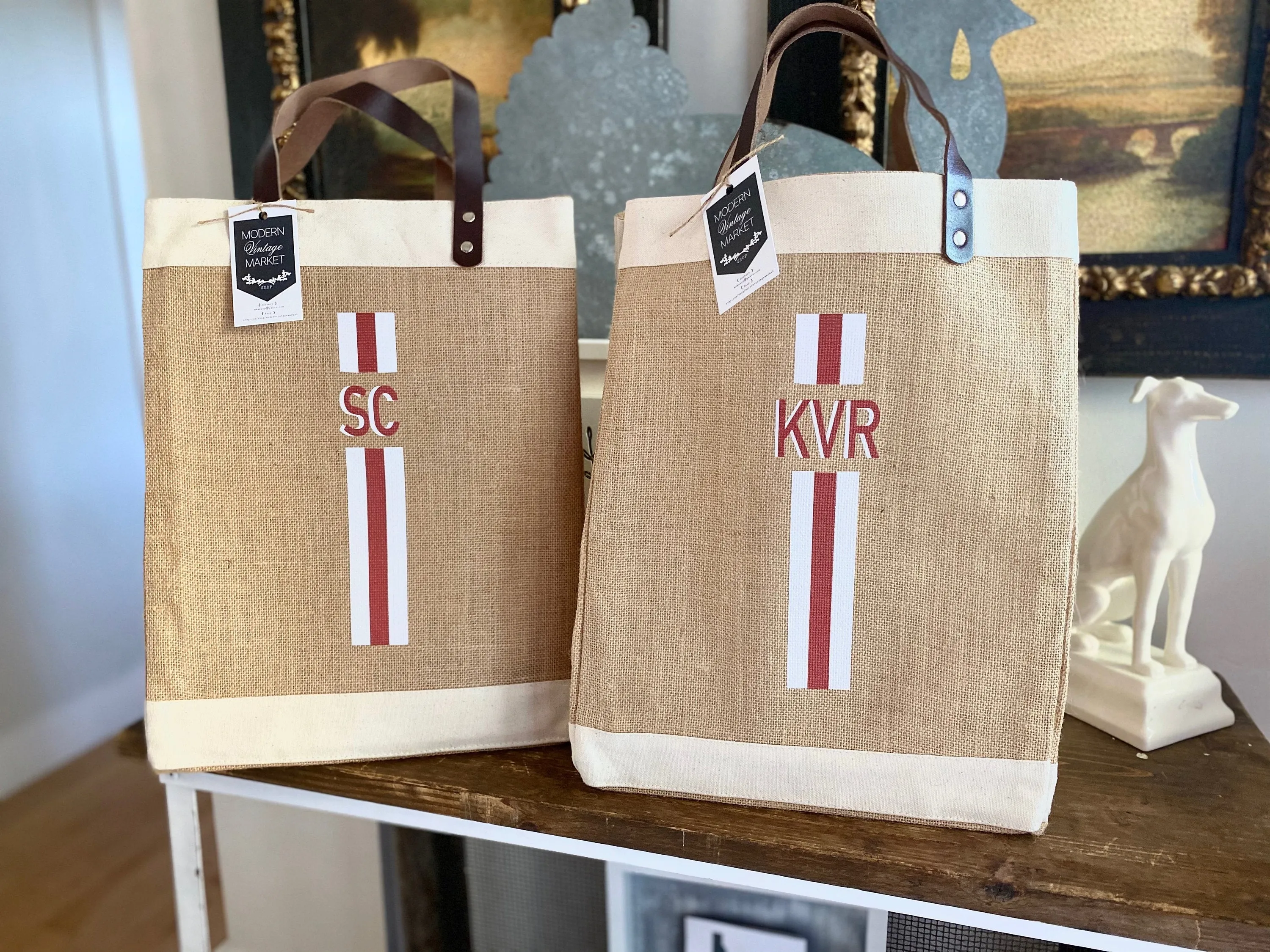 Monogram Jute Market Bag