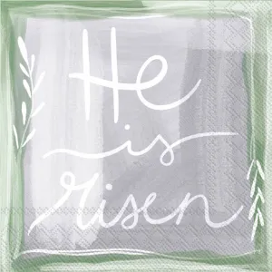 Paper Cocktail Napkins Pack of 20 - He Is Risen