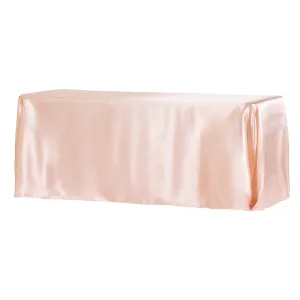 Satin Rectangular 90"x132" Tablecloth - Blush/Rose Gold