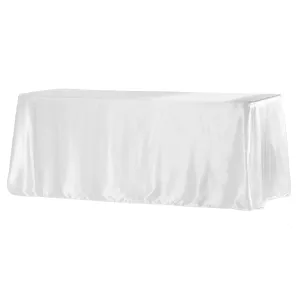 Satin Rectangular 90"x132" Tablecloth - White