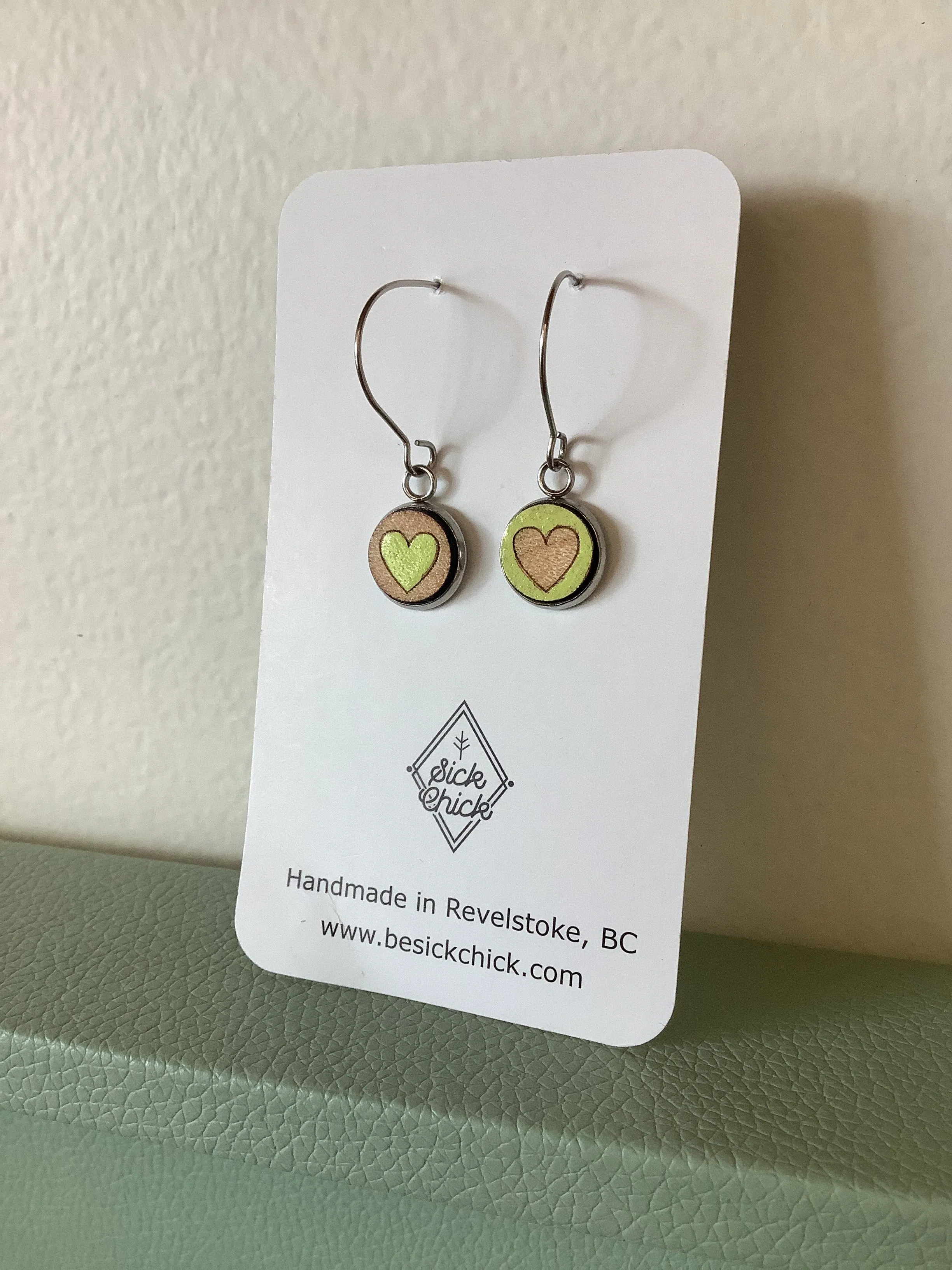 Sick Chick Mini Dangle Heart Earrings #16