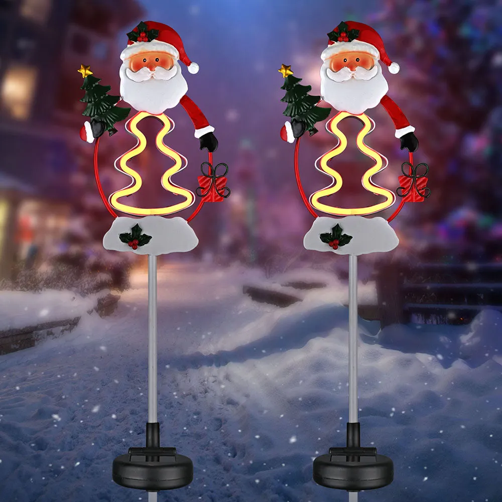 Solar Christmas Pathway Lights with Stake (Santa Snowman Optional)