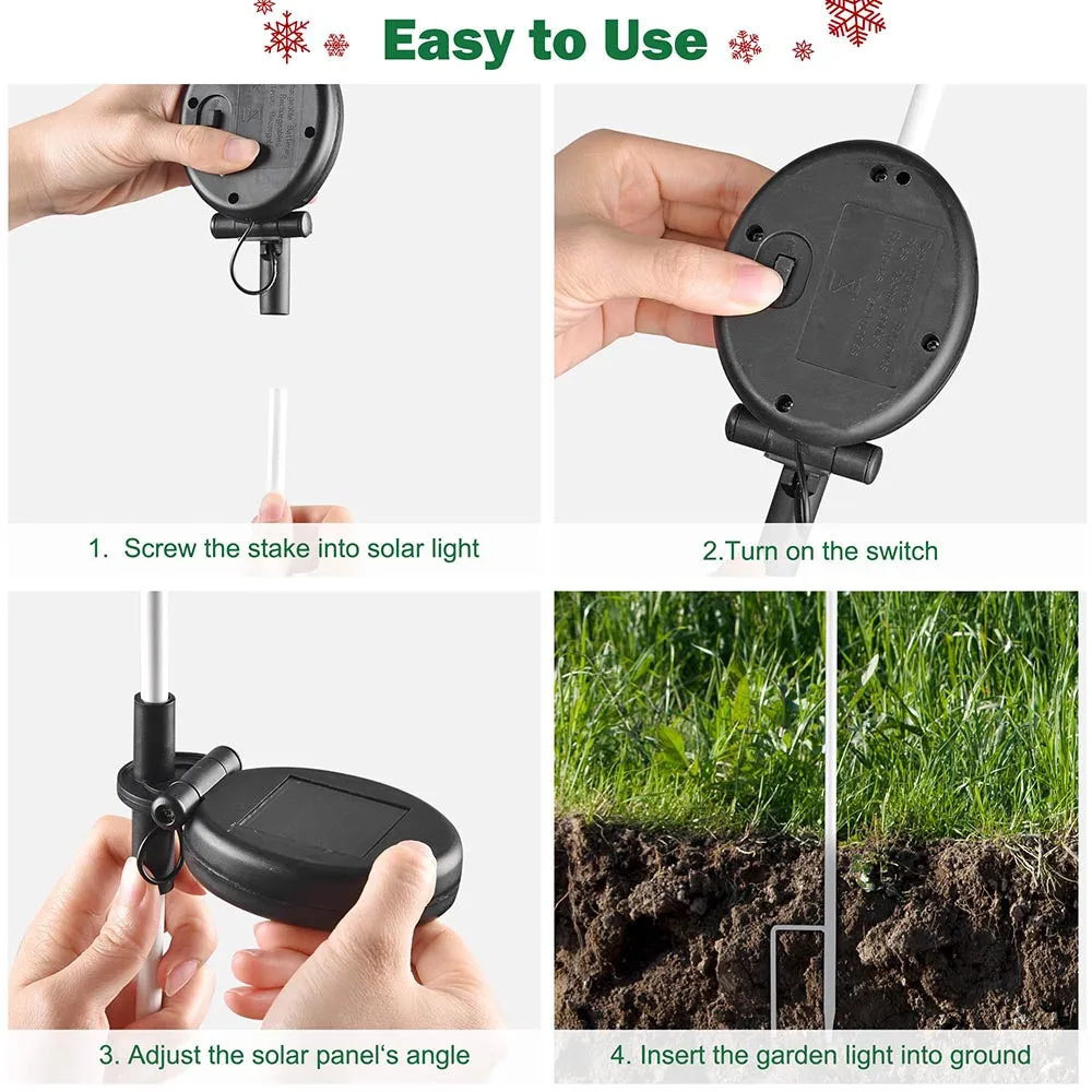 Solar Christmas Pathway Lights with Stake (Santa Snowman Optional)