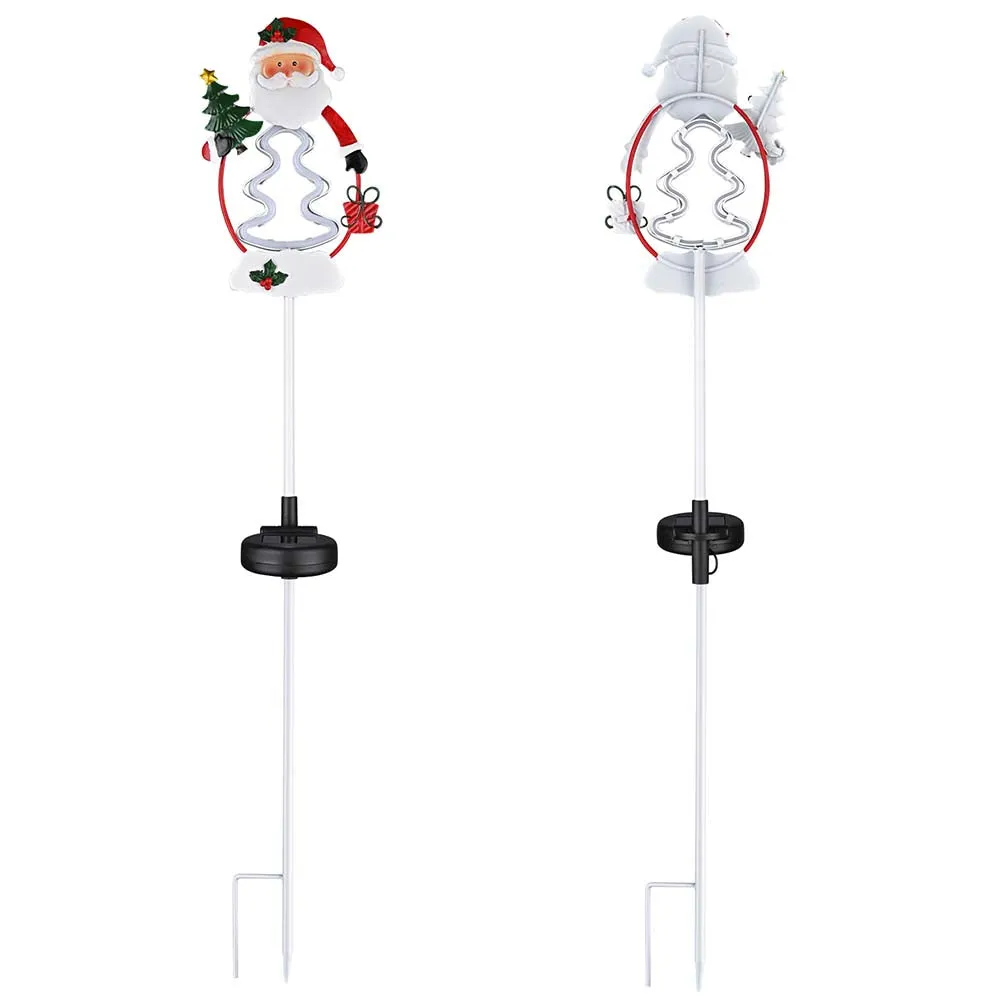 Solar Christmas Pathway Lights with Stake (Santa Snowman Optional)