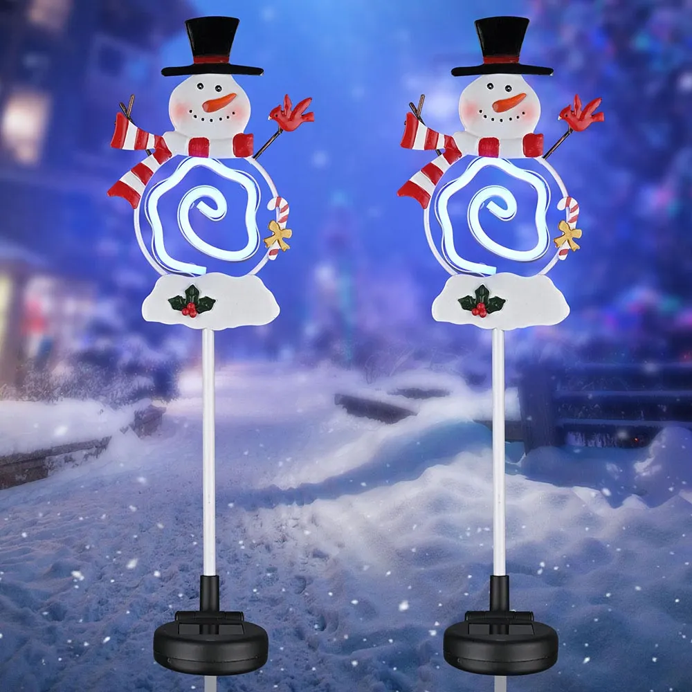 Solar Christmas Pathway Lights with Stake (Santa Snowman Optional)