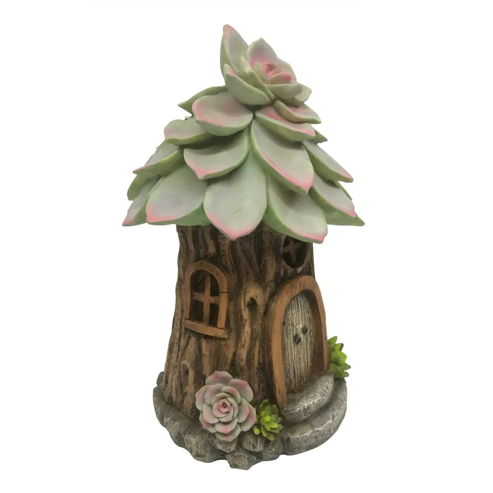 Solar Succulent Fairy Tree House