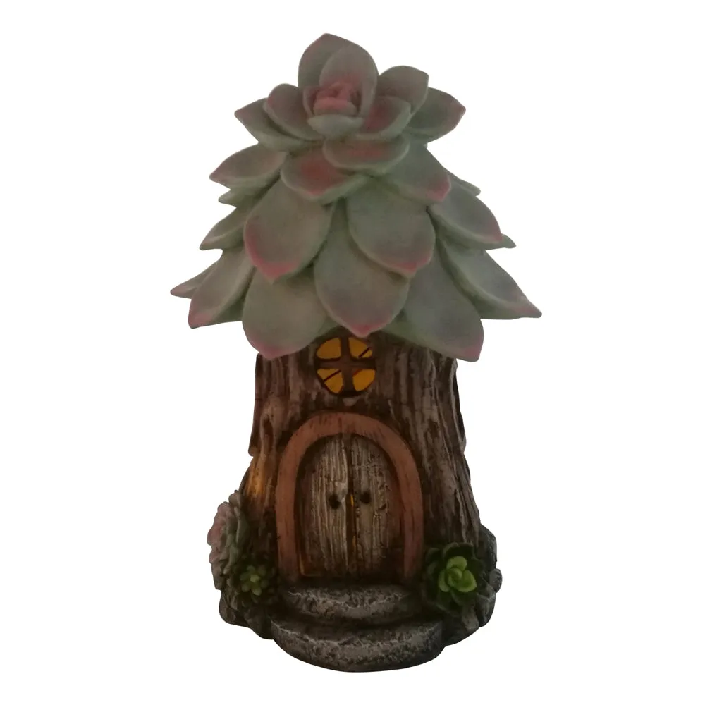 Solar Succulent Fairy Tree House