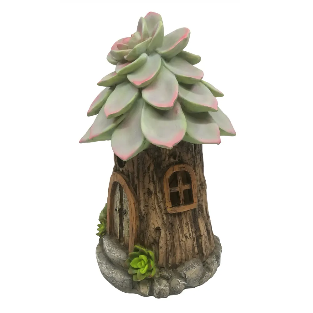 Solar Succulent Fairy Tree House