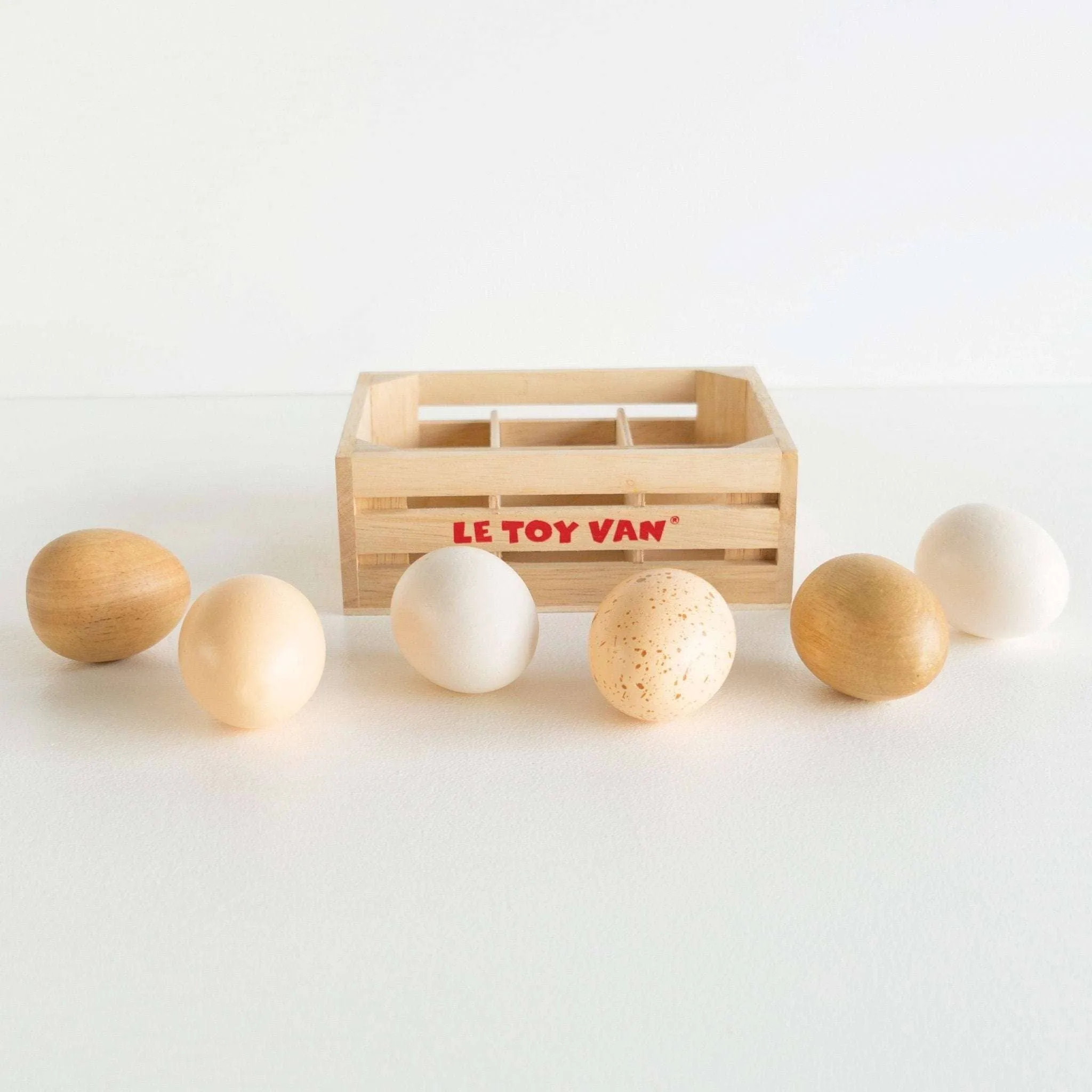 Wooden Farm Eggs - Set of 6
