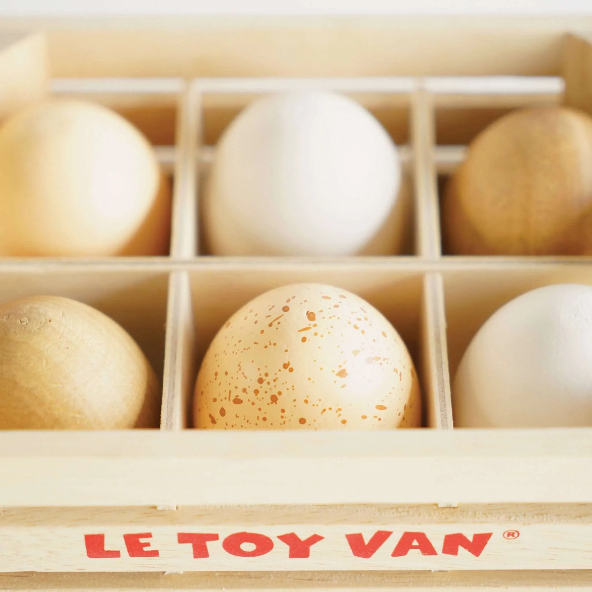 Wooden Farm Eggs - Set of 6