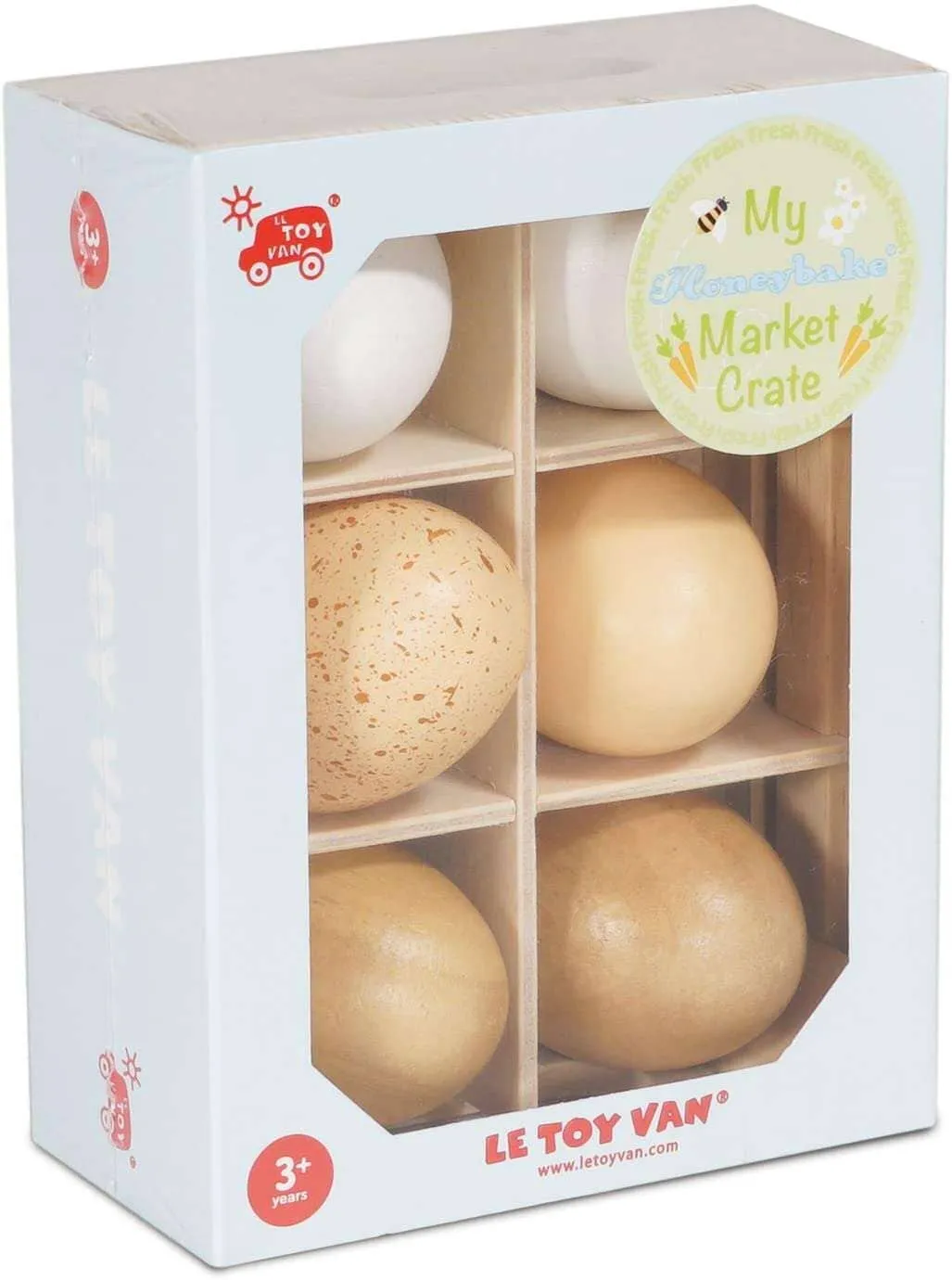 Wooden Farm Eggs - Set of 6