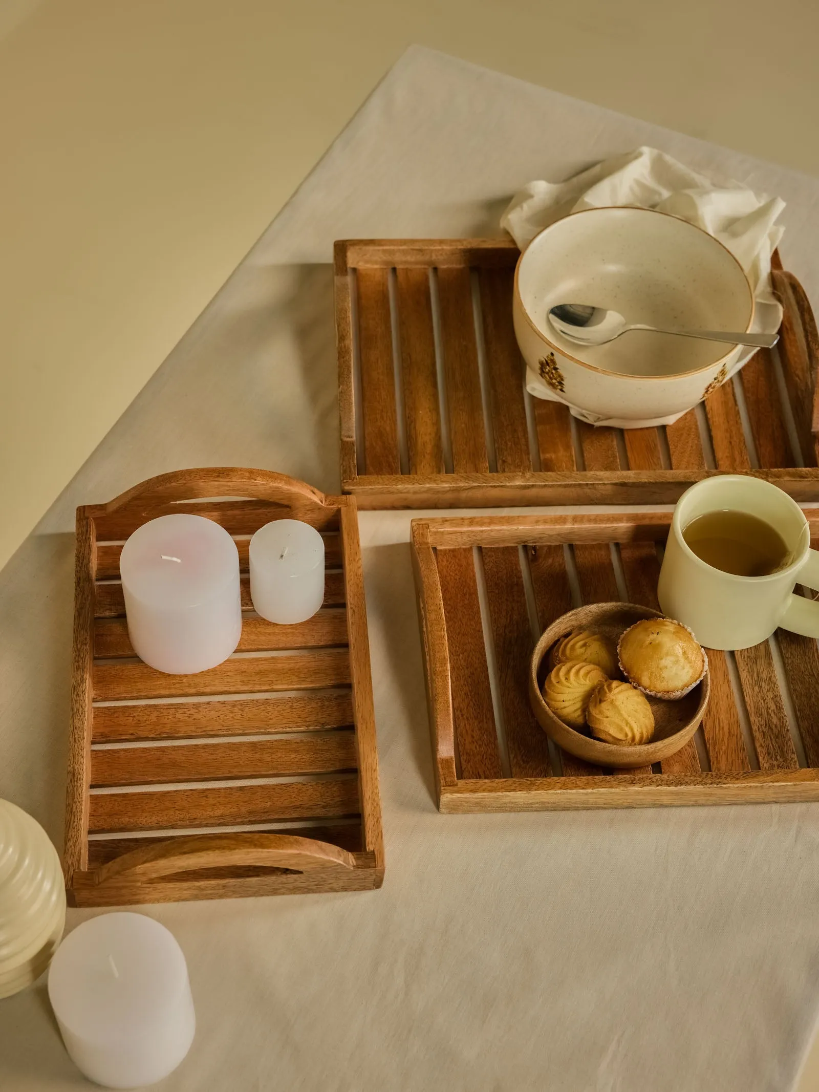 Wooden Trays Set Of 3