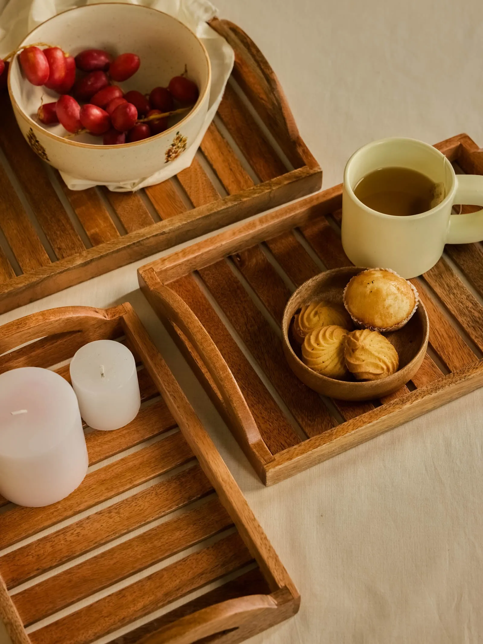 Wooden Trays Set Of 3