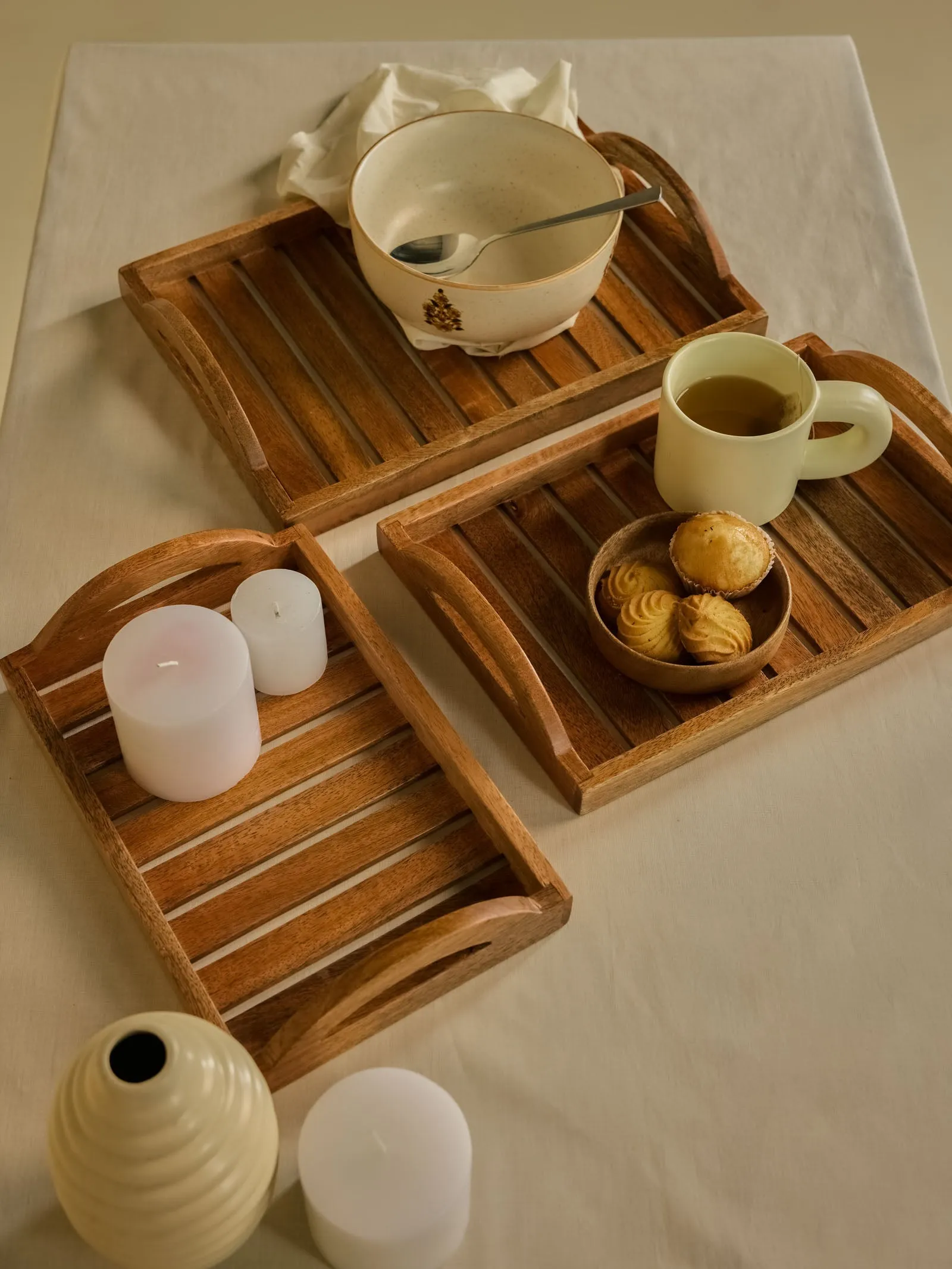 Wooden Trays Set Of 3